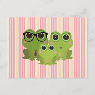 Süße Froschfamilie Postkarte – Mama Papa Baby Frös