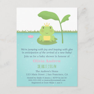 Süße Froschprinz-Junge-Baby-Shower-Einladungen Einladung