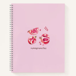 Süße Frucht-Ästhetik Granatapfel rosa Notizbuch