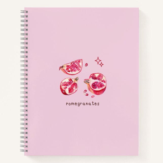 Süße Frucht-Ästhetik Granatapfel rosa  Notizbuch (Vorderseite)