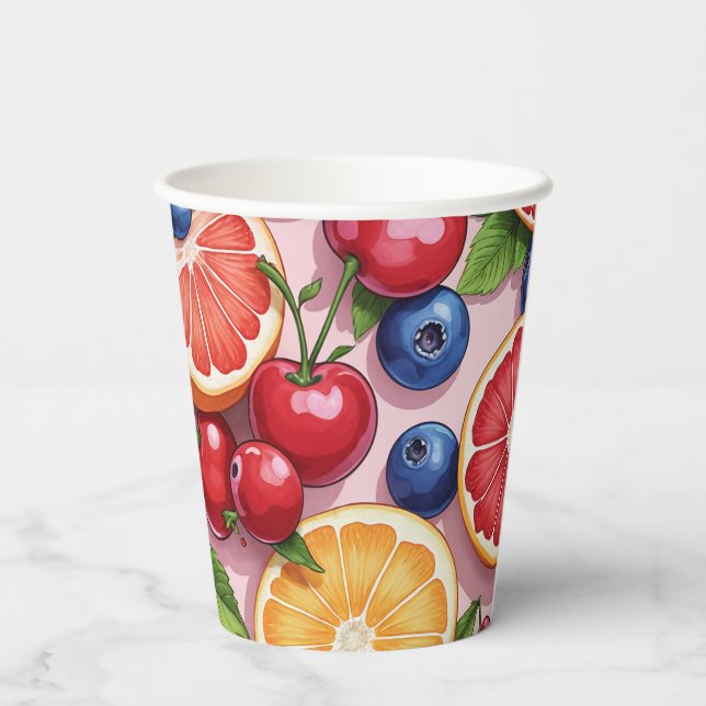 Süße Frucht-Themen-Papierbecher Pappbecher (Rückseite)