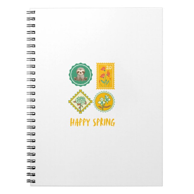Süße Frühling-Stempel-Faultier  Notizblock (Vorderseite)