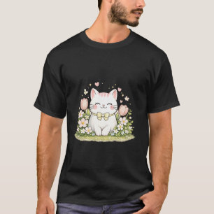 Süße Frühlingskatze Blumige Katzenliebhaber-Gesche T-Shirt
