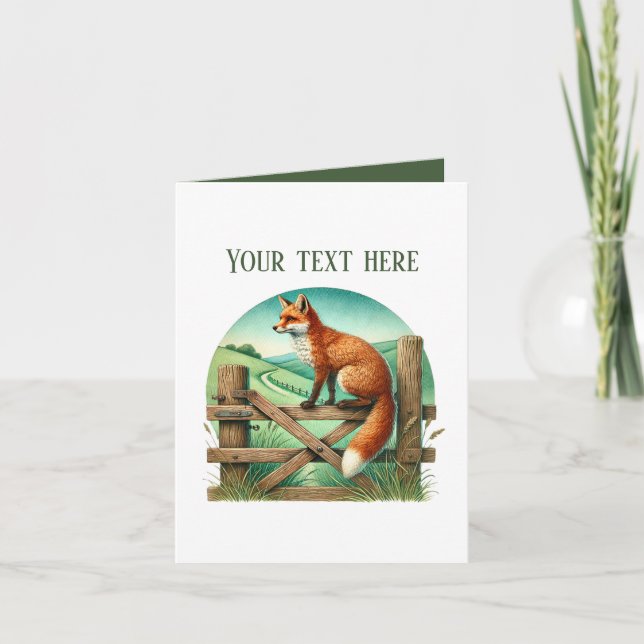 Süße Fuchs-Fans fügen Text hinzu Karte (Vorderseite)