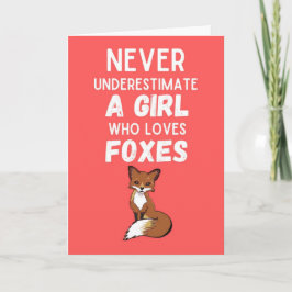 Süße Fuchs-Karten für Mädchen für Kinder Rosa Tier Karte