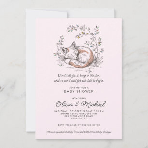 Süße Fuchs Rosa Mädchen Babyparty Einladung