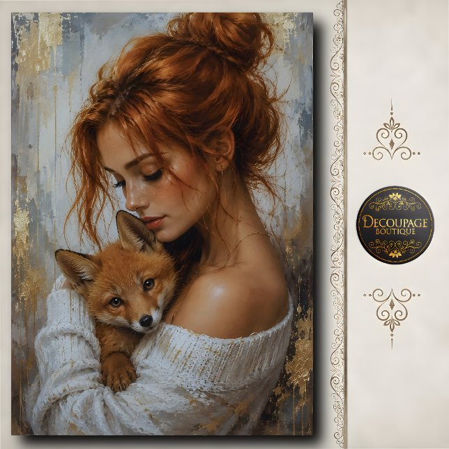 Süße Fuchsbegleiter-Decoupage Seidenpapier (Sweet Fox Companion Decoupage Tissue Paper)