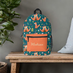 Süße Füchse Benutzerdefinierter Name Bedruckter Rucksack