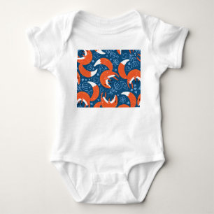 Süße Füchse: Vintage-Tiermuster Baby Strampler