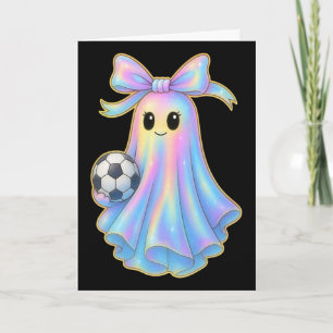 Süße Fußball-Geistliebhaberin Pastell-Halloween-Co Karte