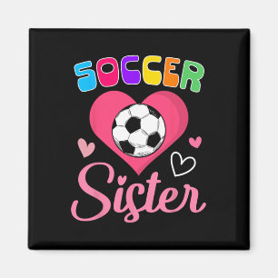 Süße Fußball-Schwester Herz Magnet