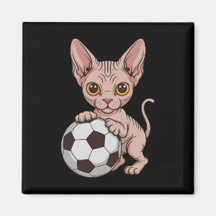 Süße Fußball Sphynx nur Mädchen das Katzen liebt L Magnet
