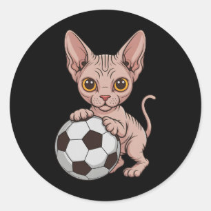 Süße Fußball Sphynx nur Mädchen das Katzen Ll Gam Runder Aufkleber