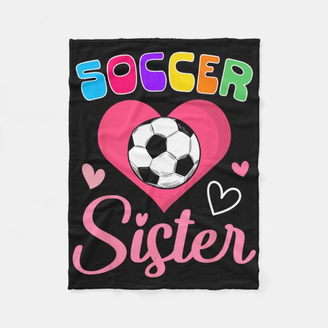 Süße Fußballschwester Herz  Fleecedecke (Vorderseite)