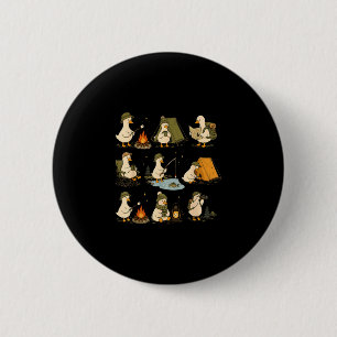 Süße Gans Camping lustige Outdoor-Freunde Camping Button