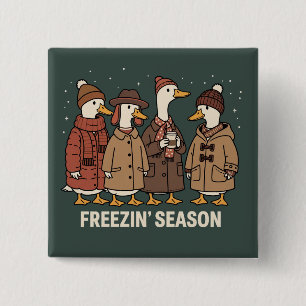 Süße Gans Frostige Jahreszeit Winter Gemütlicher H Button