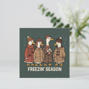 Süße Gans Frostige Jahreszeit Winter Gemütlicher H Einladung
