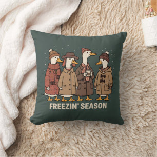 Süße Gans Frostige Jahreszeit Winter Gemütlicher H Kissen