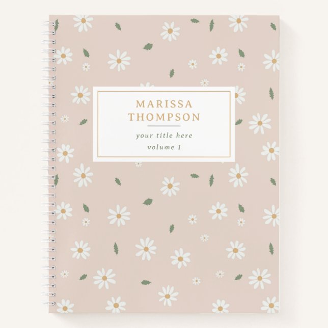 Süße Gänseblümchen-Blüten & Grünzeug Notizbuch (Vorderseite)