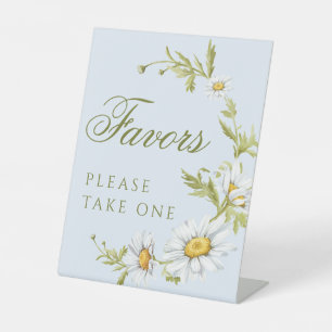 Süße Gänseblümchen Florale Blaue Babyparty-Geschen Sockelschild