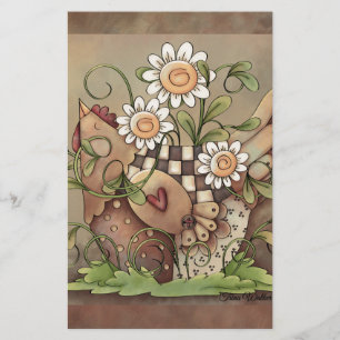 Süße Gänseblümchen-Henne Briefpapier