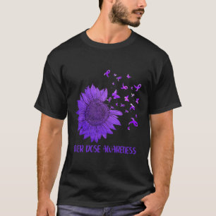 Süße Gänseblümchen Schmetterlinge Lila Band Überdo T-Shirt