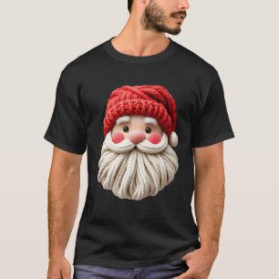 Süße Garn-Weihnachtsmann-Weihnachtsgesicht T-Shirt