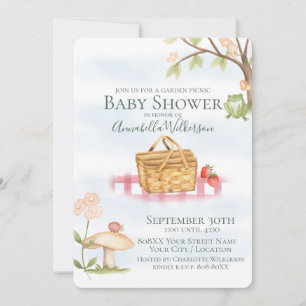 Süße Garten-Picknick-Baby-Party Einladung