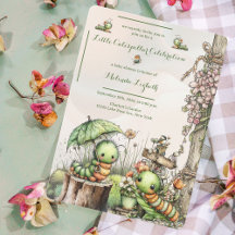 Süße Garten-Raupe-Baby-Shower-Einladung