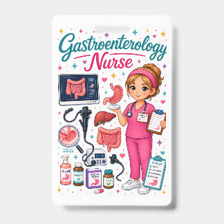 Süße Gastroenterologie-Krankenschwester Medizinisc Ausweis