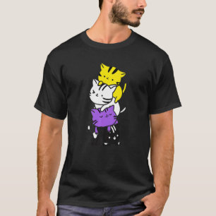 Süße Gay Pride Nonbinary Katzenhaufen Lgbt Flagge T-Shirt