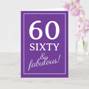 Süße Geburtstagskarte zum 60. für Frauen   60 & fa Karte