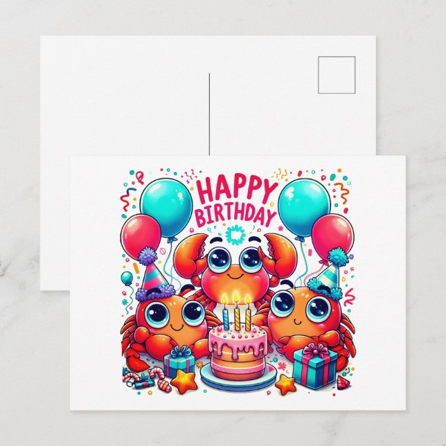 Süße Geburtstagspostkarten Postkarte (Vorne/Hinten)