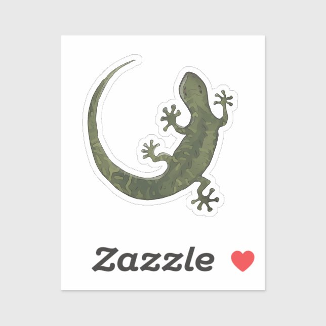 Süße Gecko-Illustration Aufkleber (Blatt)