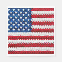 Süße gehäkelt amerikanische Flagge Rot Weiß Blau 4