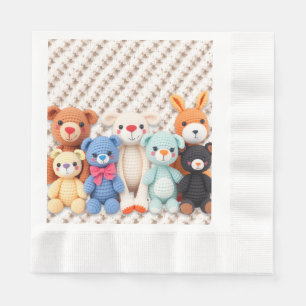 Süße gehäkelt Kuscheltiere Jungen-Baby-Party Serviette