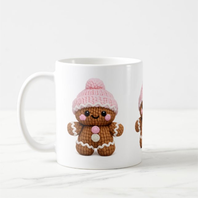 Süße gehäkelt Weihnachtsgebäck-Tassenfigur Kaffee Kaffeetasse (Links)