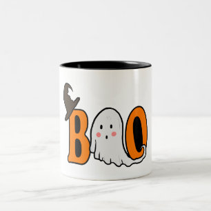 Süße Geist "BOO" Halloween-Kaffeetasse Zweifarbige Tasse