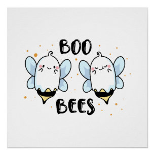 Süße Geister Boo Bienen - Lustiges Halloween auf w Poster