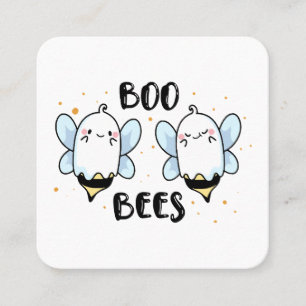 Süße Geister Boo Bienen - Lustiges Halloween auf w Quadratische Visitenkarte