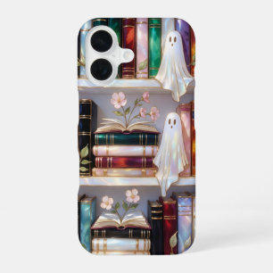 Süße Geister Bücherregal Handyhülle Floral Cozy iPhone 16 Hülle