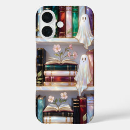 Süße Geister Bücherregal Handyhülle Floral Cozy iPhone 16 Hülle