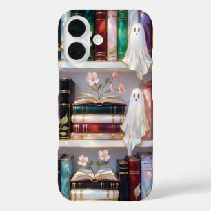 Süße Geister Bücherregal Handyhülle Floral Cozy iPhone 16 Hülle