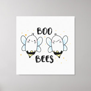 Süße Geister-Buh-Bienen - Lustiges Halloween auf w Leinwanddruck