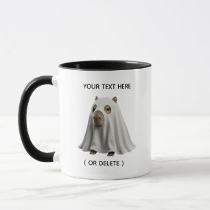 Süße Geister-Capybara-Halloween-Schwarz-Kombitasse Tasse