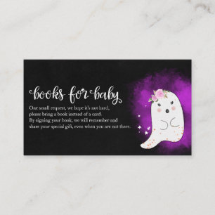 Süße Geister-Halloween-Baby-Shower-Bücher für Baby Begleitkarte