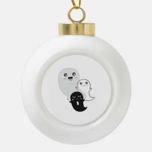 süße Geister Halloween kawaii Keramik Kugel-Ornament