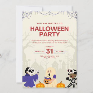 Süße Geister Halloween-Party-Einladung 2026 Einladung