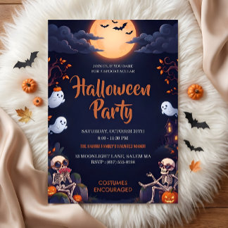 Süße Geister-Halloween-Party-Einladung Einladung