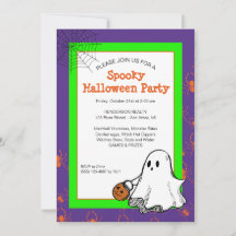 Süße Geister-Halloween-Party-Vorlage Einladung